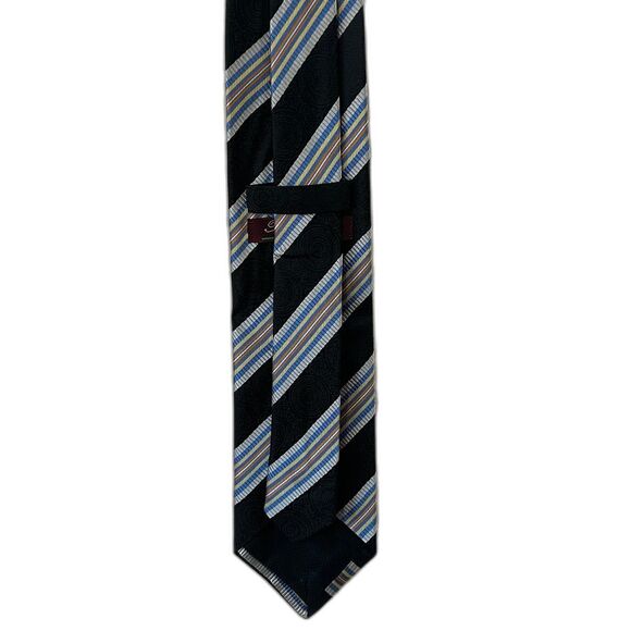Polifroni Milano Silk Tie Men's Colors Blue Black Multi 100% Italian - Picture 4 of 11